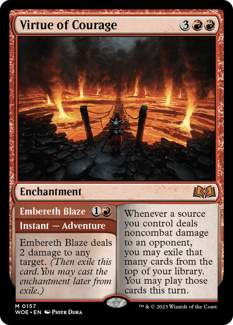 Virtue of Courage // Embereth Blaze [Wilds of Eldraine] | Tables and Towers