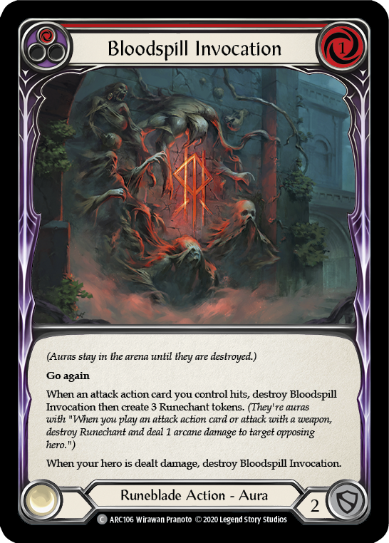 Bloodspill Invocation (Red) [U-ARC106] (Arcane Rising Unlimited)  Unlimited Normal | Tables and Towers