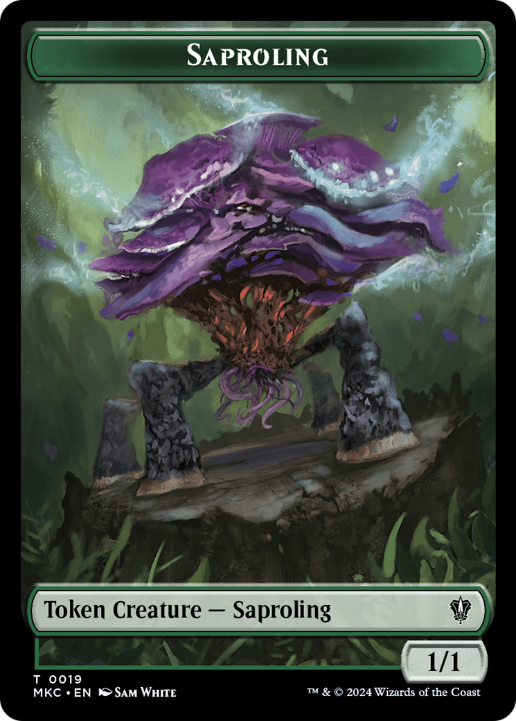 Saproling // Manifest Double-Sided Token [Murders at Karlov Manor Commander Tokens] | Tables and Towers