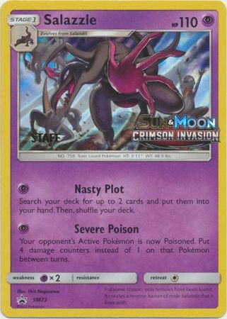 Salazzle (SM73) (Staff Prerelease Promo) [Sun & Moon: Black Star Promos] | Tables and Towers