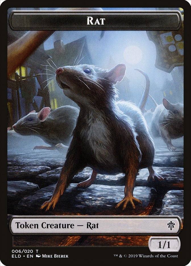 Rat Token [Throne of Eldraine Tokens] | Tables and Towers