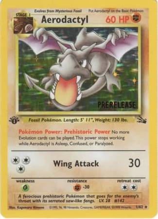 Aerodactyl (1/62) (Prerelease Promo) [Fossil 1st Edition] | Tables and Towers