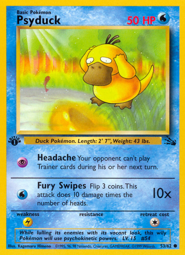 Psyduck (53/62) [Fossil 1st Edition] | Tables and Towers