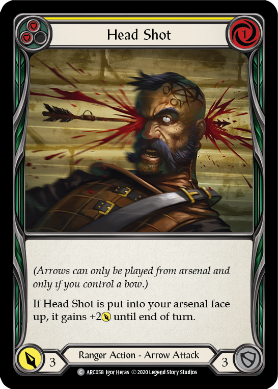 Head Shot (Yellow) [U-ARC058] (Arcane Rising Unlimited)  Unlimited Normal | Tables and Towers