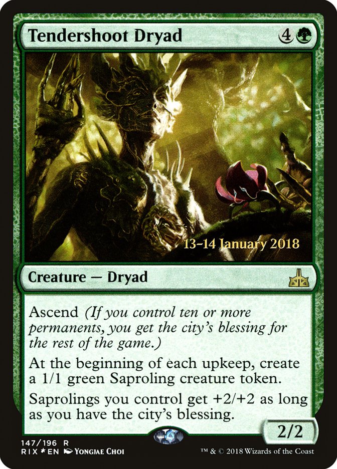 Tendershoot Dryad [Rivals of Ixalan Prerelease Promos] | Tables and Towers