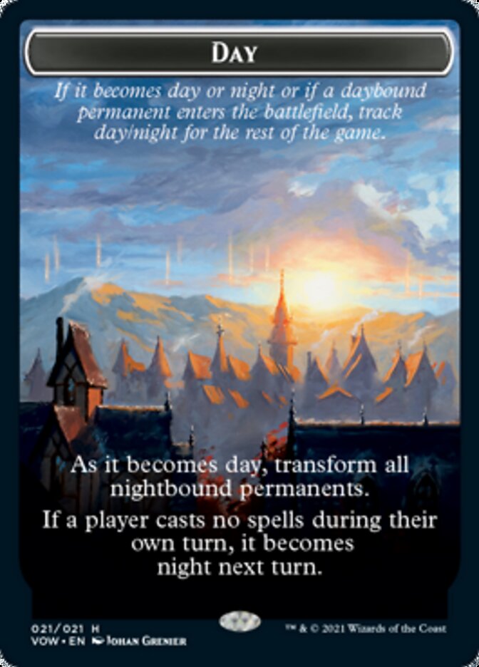 Day // Night Double-Sided Token [Innistrad: Crimson Vow Tokens] | Tables and Towers