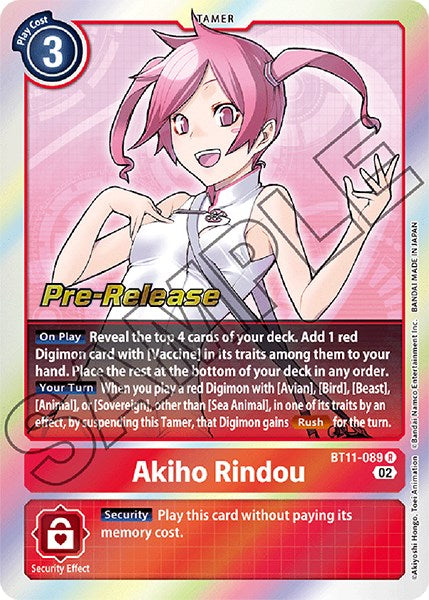 Akiho Rindou [BT11-089] [Dimensional Phase Pre-Release Promos] | Tables and Towers