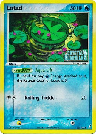 Lotad (55/100) (Stamped) [EX: Crystal Guardians] | Tables and Towers