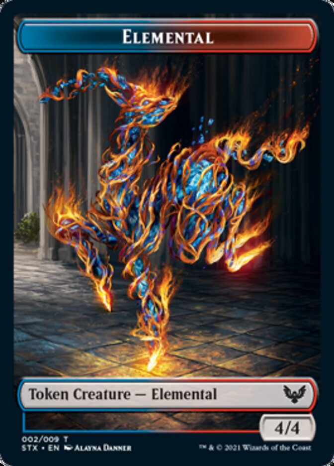 Elemental // Rowan, Scholar of Sparks Emblem Double-Sided Token [Strixhaven: School of Mages Tokens] | Tables and Towers