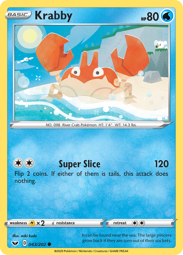 Krabby (043/202) [Sword & Shield: Base Set] | Tables and Towers