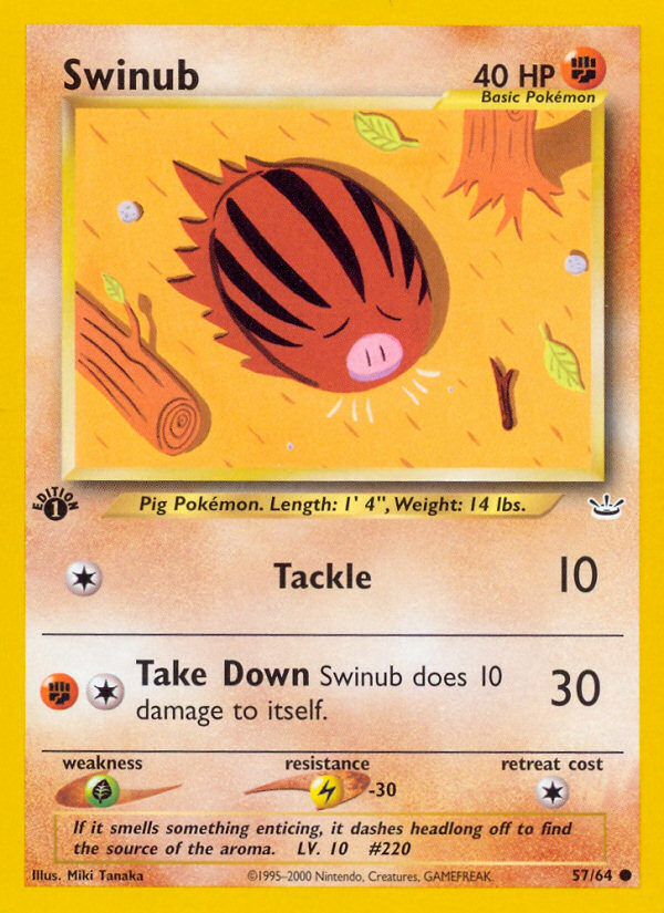 Swinub (57/64) [Neo Revelation 1st Edition] | Tables and Towers