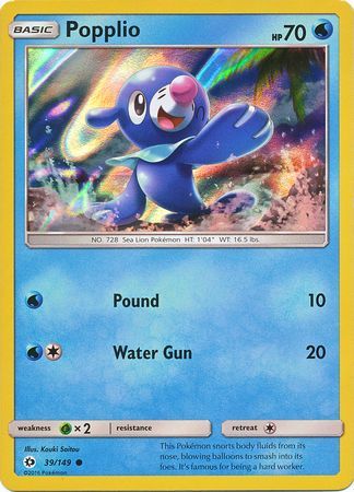 Popplio (39/149) (Water Web Holo) [Sun & Moon: Base Set] | Tables and Towers