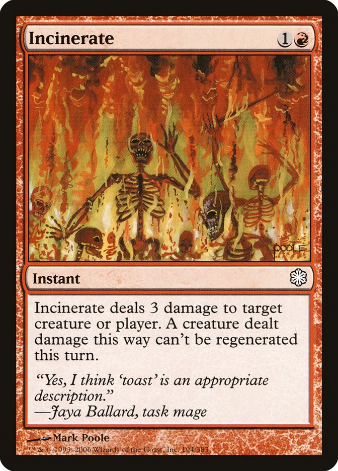 Incinerate [Coldsnap Theme Decks] | Tables and Towers