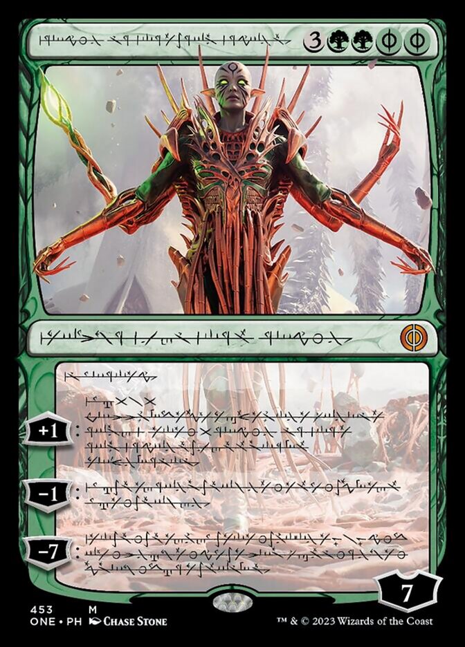 Nissa, Ascended Animist (Phyrexian Step-and-Compleat Foil) [Phyrexia: All Will Be One] | Tables and Towers