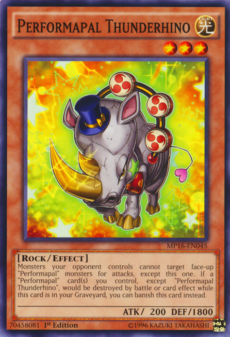 Performapal Thunderhino [MP16-EN045] Common | Tables and Towers