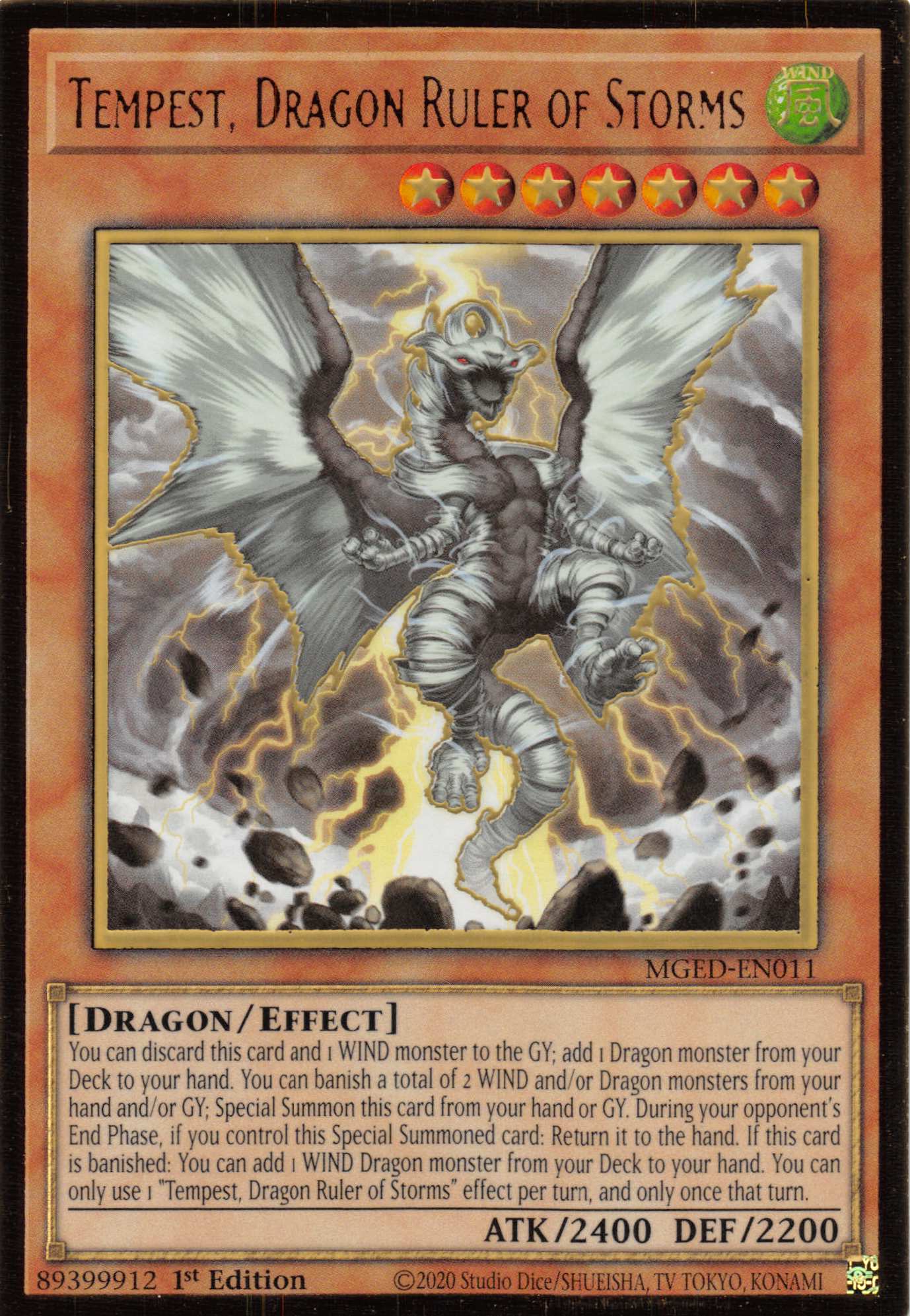 Tempest, Dragon Ruler of Storms [MGED-EN011] Gold Rare | Tables and Towers