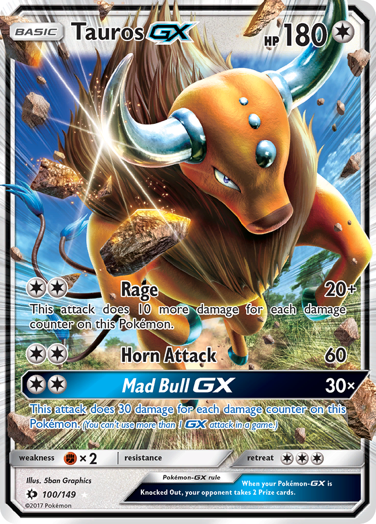 Tauros GX (100/149) [Sun & Moon: Base Set] | Tables and Towers