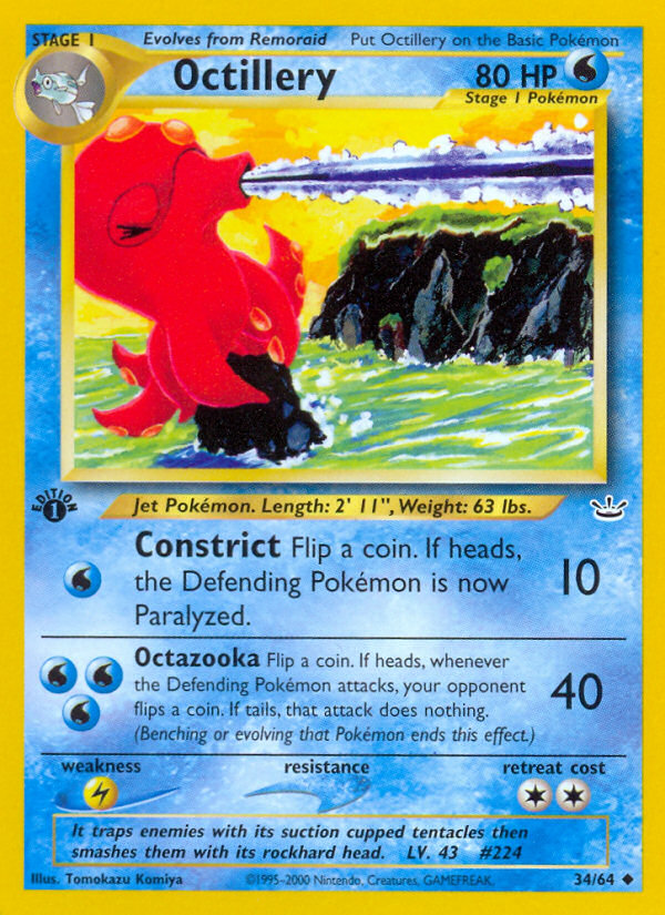 Octillery (34/64) [Neo Revelation 1st Edition] | Tables and Towers