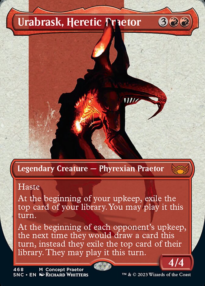 Urabrask, Heretic Praetor (Borderless Concept Praetors) [Phyrexia: All Will Be One] | Tables and Towers