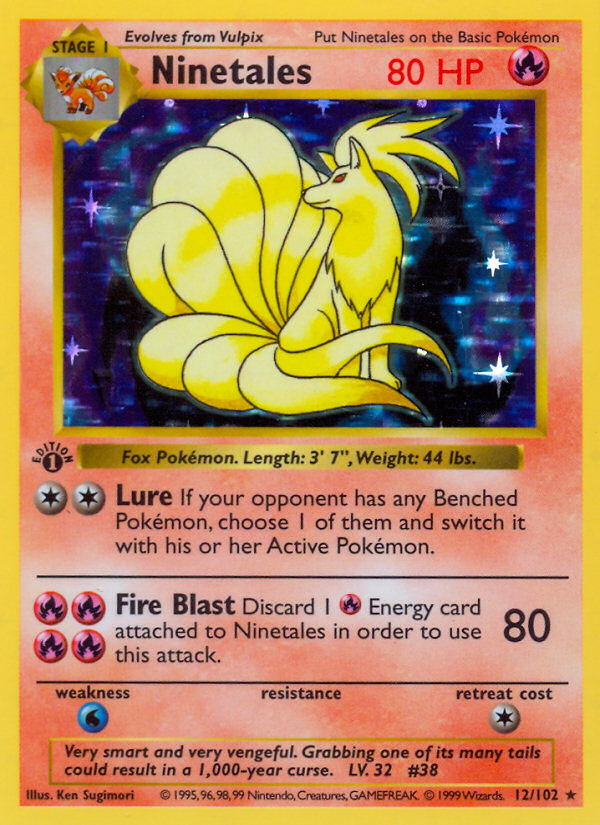 Ninetales (12/102) (Shadowless) [Base Set 1st Edition] | Tables and Towers