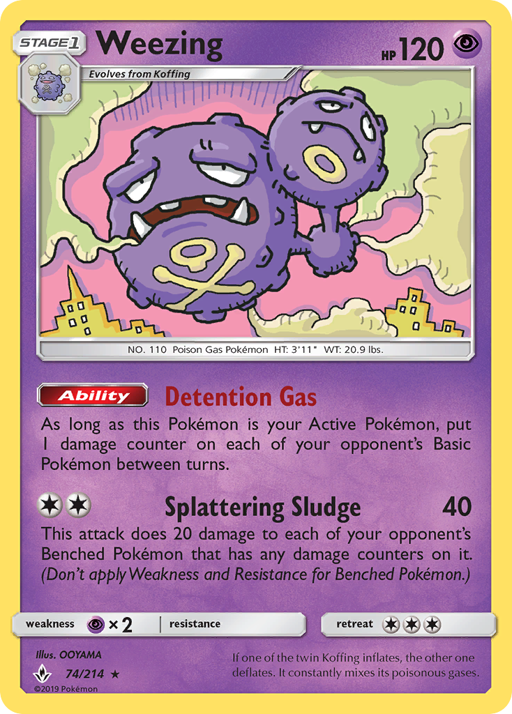 Weezing (74/214) [Sun & Moon: Unbroken Bonds] | Tables and Towers