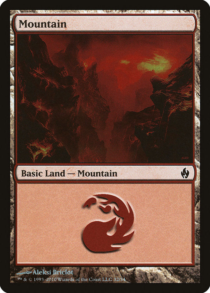 Mountain (32) [Premium Deck Series: Fire and Lightning] | Tables and Towers