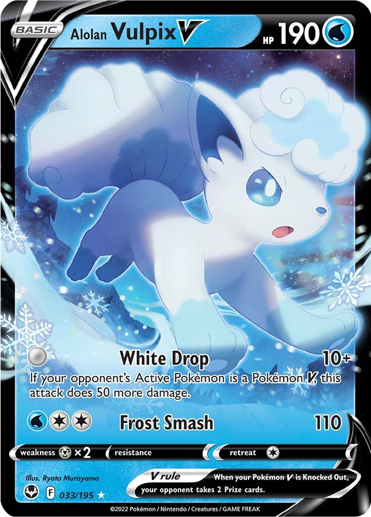 Alolan Vulpix V (033/195) [Sword & Shield: Silver Tempest] | Tables and Towers