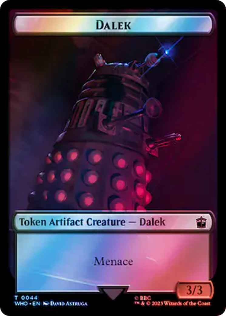 Dalek // Clue (0054) Double-Sided Token (Surge Foil) [Doctor Who Tokens] | Tables and Towers