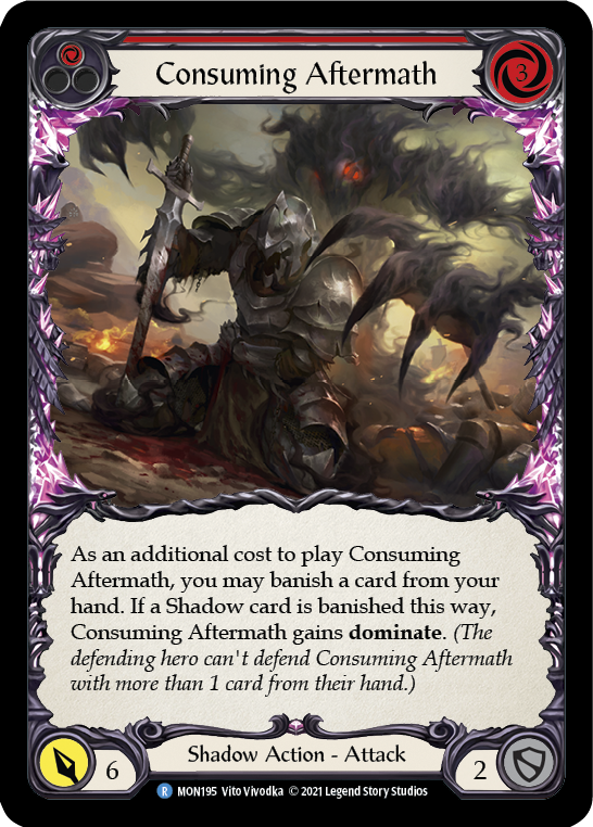 Consuming Aftermath (Red) [MON195-RF] (Monarch)  1st Edition Rainbow Foil | Tables and Towers