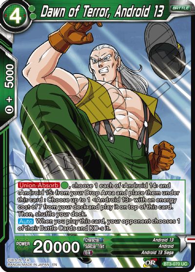 Dawn of Terror, Android 13 (Reprint) (BT3-070) [Battle Evolution Booster] | Tables and Towers