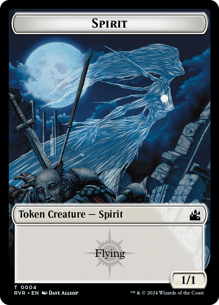 Spirit (0018) // Spirit (0004) Double-Sided Token [Ravnica Remastered Tokens] | Tables and Towers