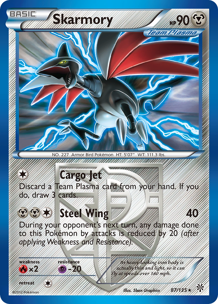 Skarmory (87/135) [Black & White: Plasma Storm] | Tables and Towers