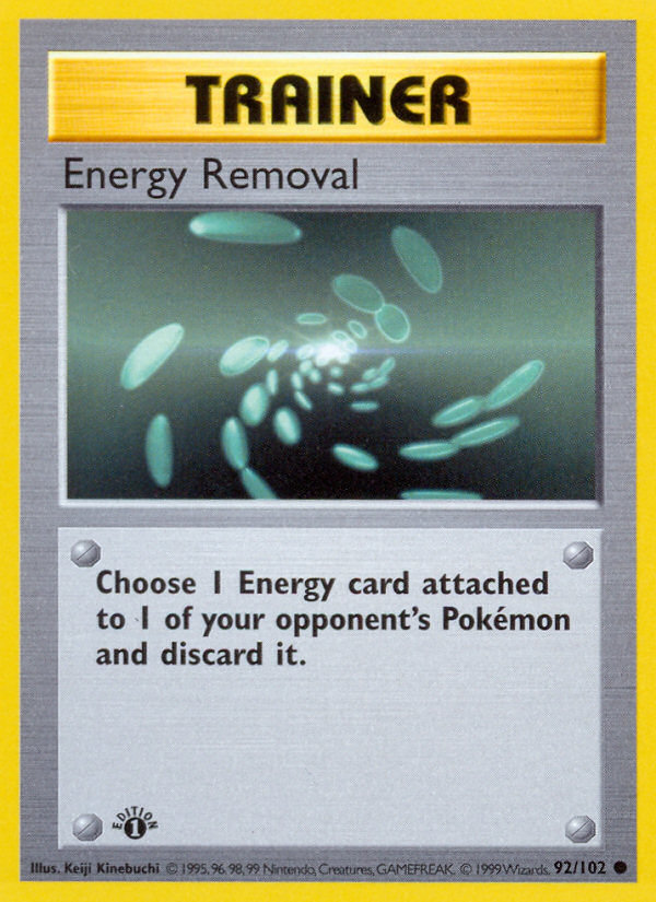 Energy Removal (92/102) (Shadowless) [Base Set 1st Edition] | Tables and Towers