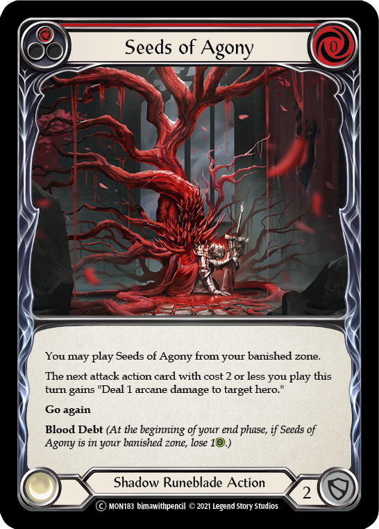 Seeds of Agony (Red) [U-MON183-RF] (Monarch Unlimited)  Unlimited Rainbow Foil | Tables and Towers