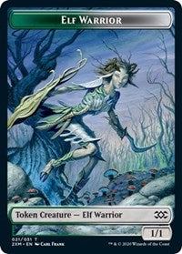 Elf Warrior // Plant Double-Sided Token [Double Masters Tokens] | Tables and Towers