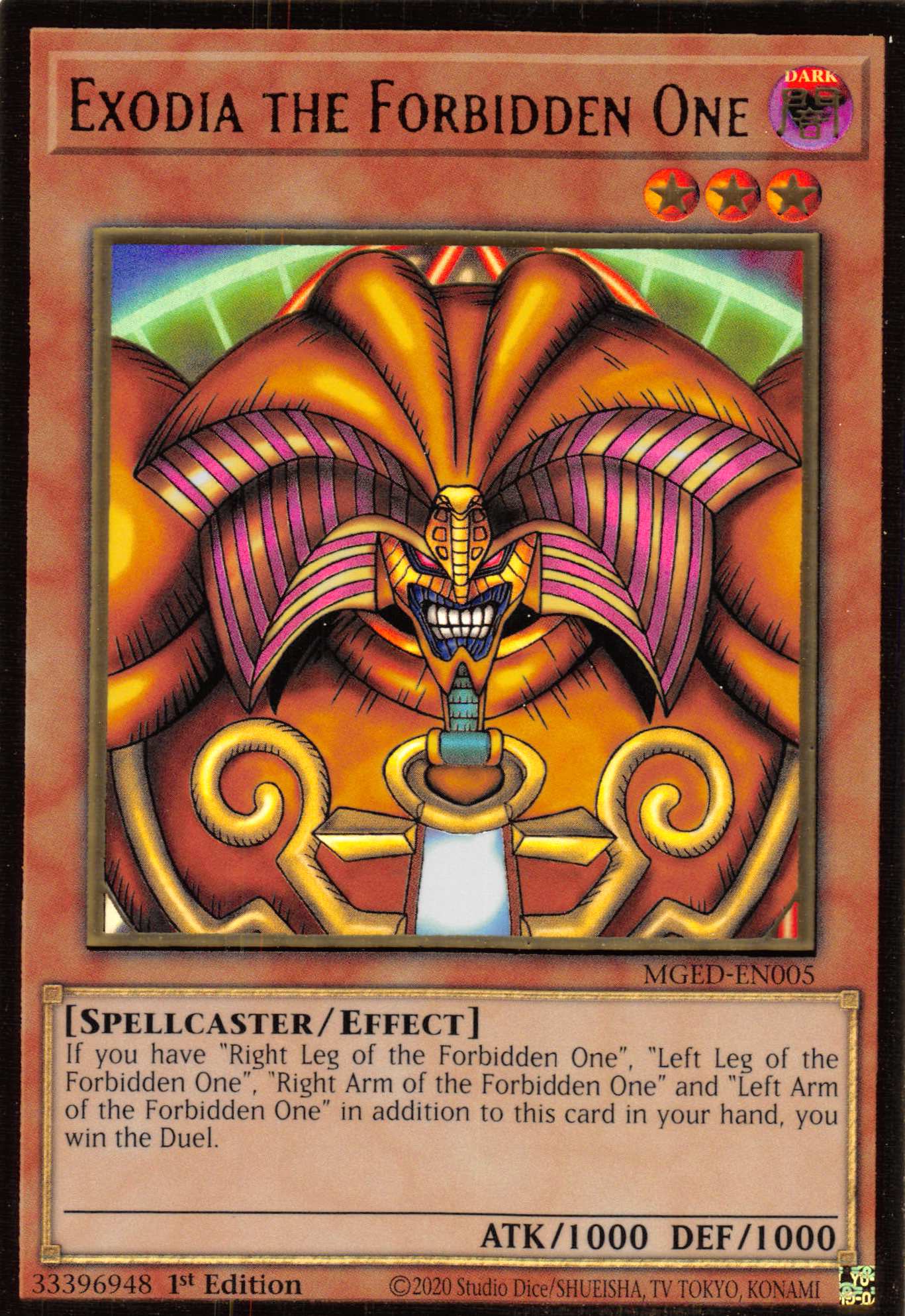 Exodia the Forbidden One [MGED-EN005] Gold Rare | Tables and Towers