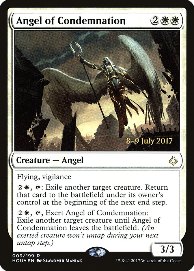 Angel of Condemnation [Hour of Devastation Prerelease Promos] | Tables and Towers