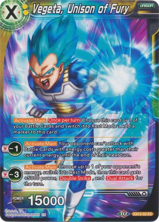 Vegeta, Unison of Fury (EX12-02) [Universe 11 Unison] | Tables and Towers