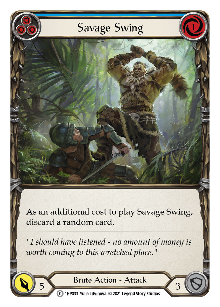 Savage Swing (Blue) [1HP033] (History Pack 1) | Tables and Towers