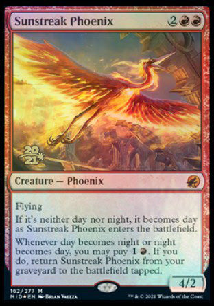 Sunstreak Phoenix [Innistrad: Midnight Hunt Prerelease Promos] | Tables and Towers