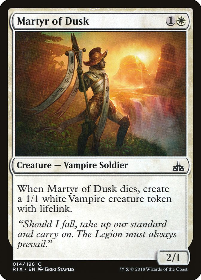 Martyr of Dusk [Rivals of Ixalan] | Tables and Towers