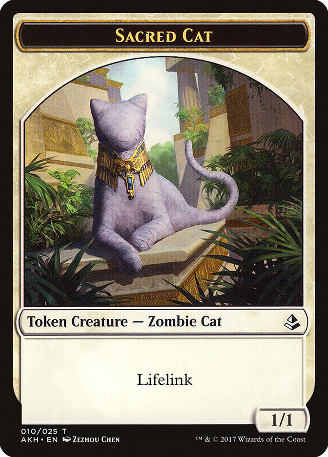 Sacred Cat Token [Amonkhet Tokens] | Tables and Towers