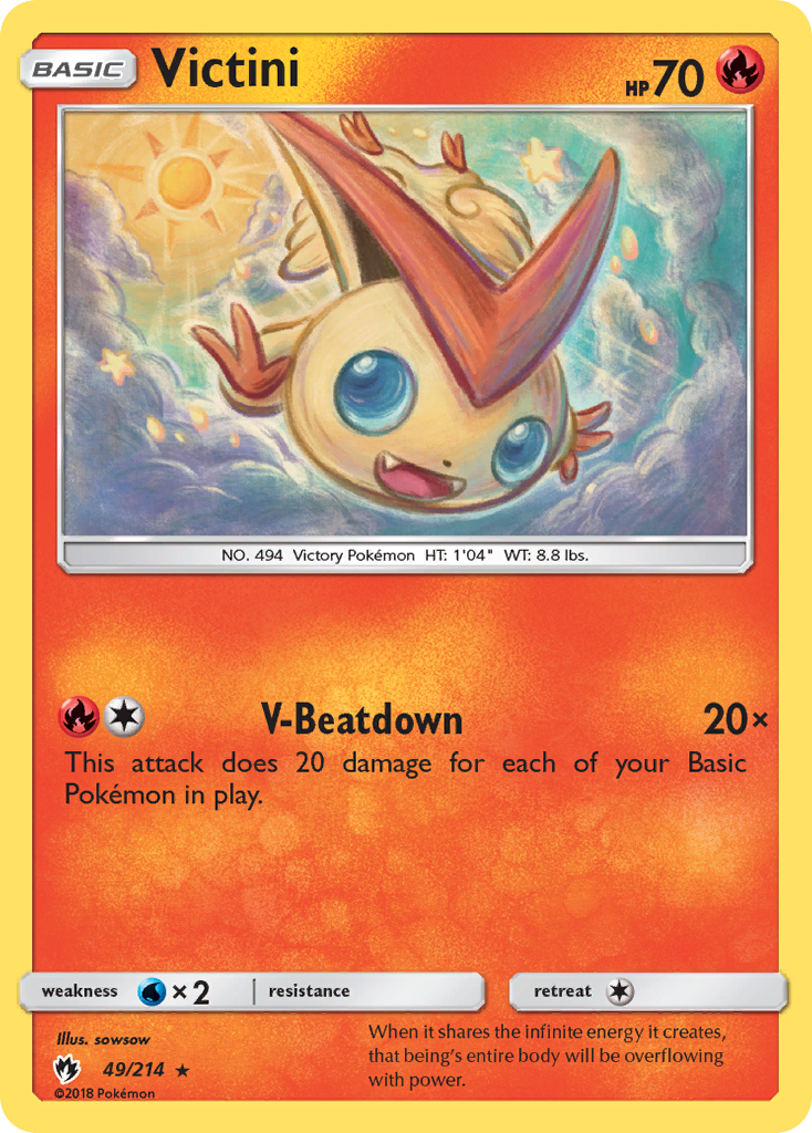 Victini (49/214) [Sun & Moon: Lost Thunder] | Tables and Towers