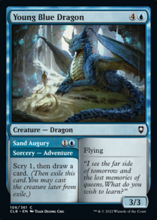 Young Blue Dragon // Sand Augury [Commander Legends: Battle for Baldur's Gate] | Tables and Towers