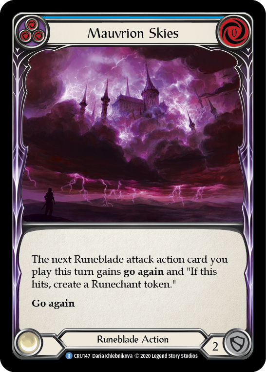 Mauvrion Skies (Blue) [CRU147] (Crucible of War)  1st Edition Rainbow Foil | Tables and Towers