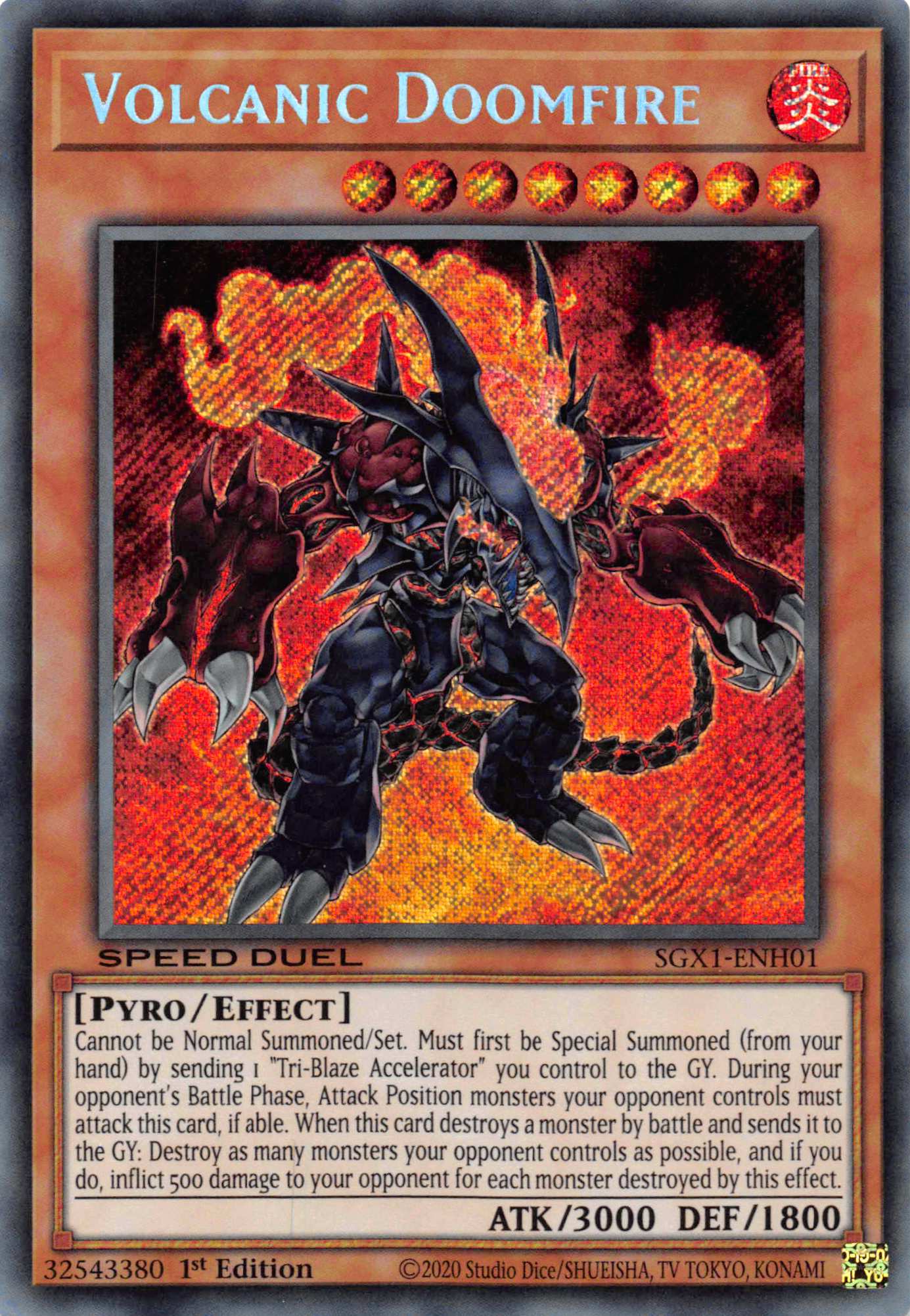 Volcanic Doomfire [SGX1-ENH01] Secret Rare | Tables and Towers