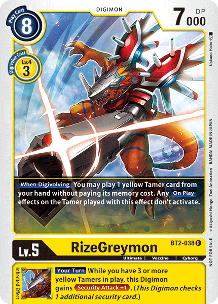 RizeGreymon [BT2-038] (Tournament Pack) [Release Special Booster Ver.1.5 Promos] | Tables and Towers