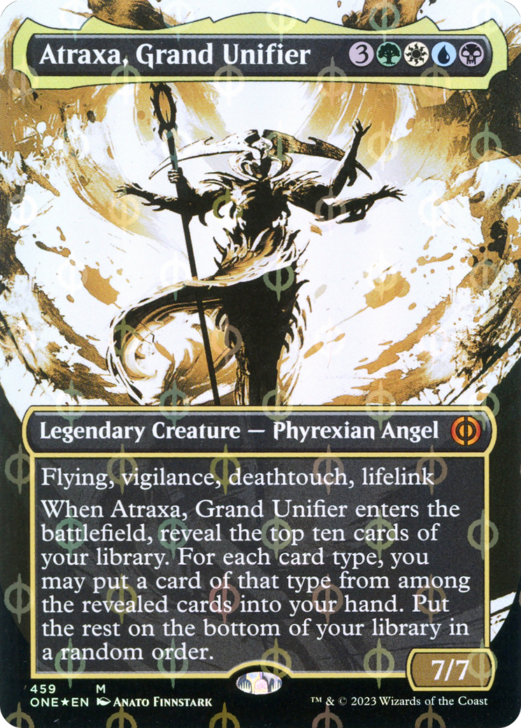 Atraxa, Grand Unifier (Borderless Ichor Step-and-Compleat Foil) [Phyrexia: All Will Be One] | Tables and Towers