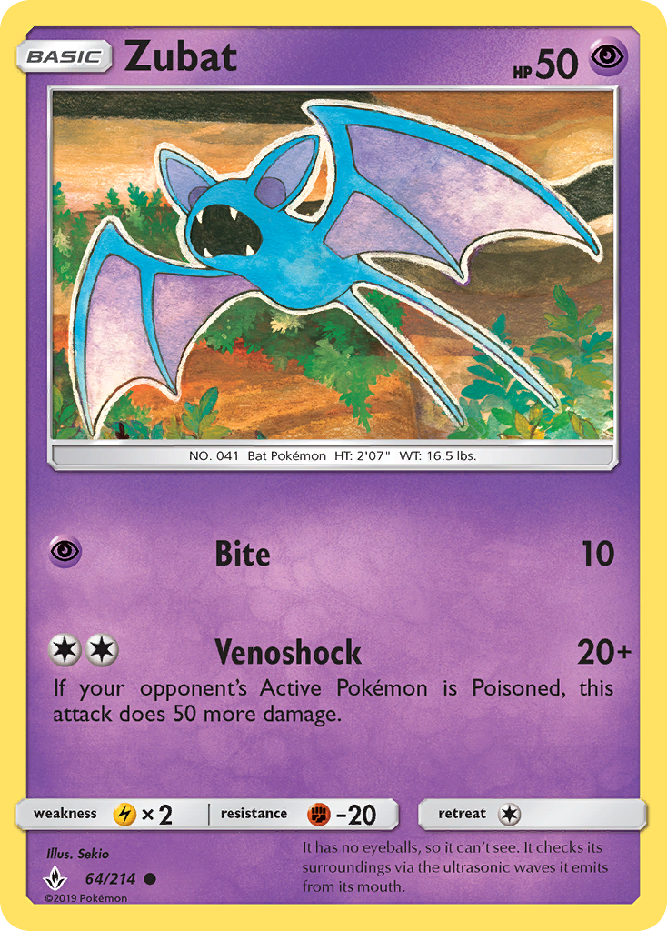 Zubat (64/214) [Sun & Moon: Unbroken Bonds] | Tables and Towers