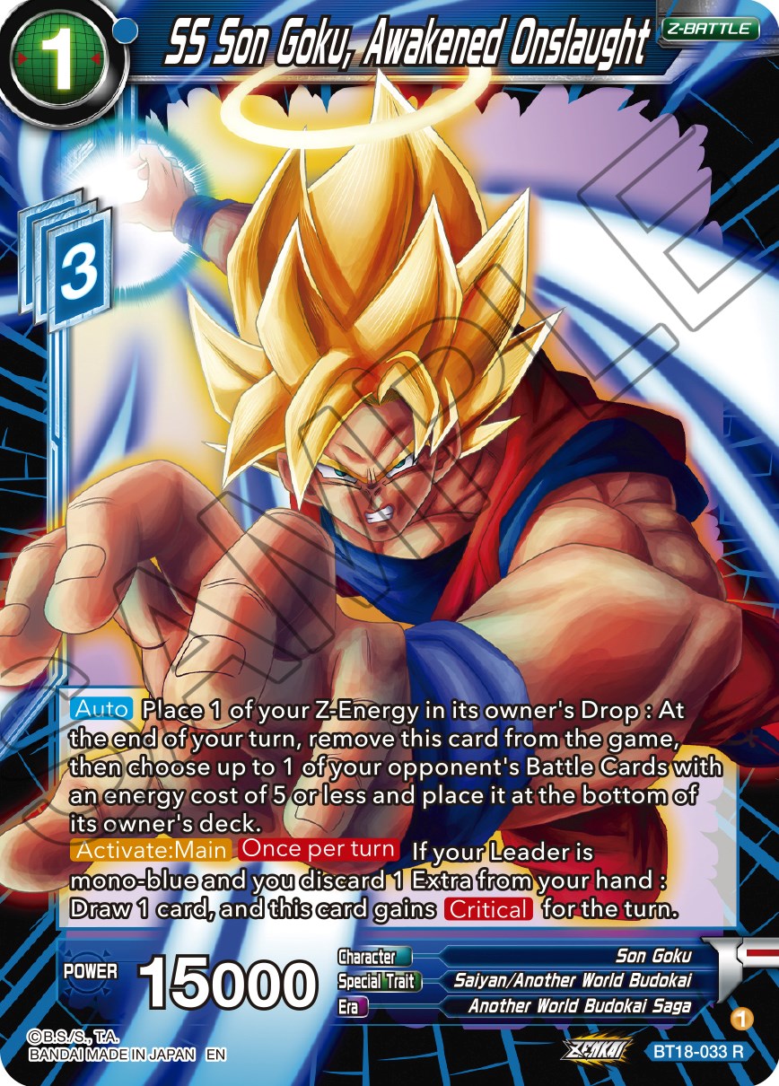 SS Son Goku, Awakened Onslaught (BT18-033) [Dawn of the Z-Legends] | Tables and Towers